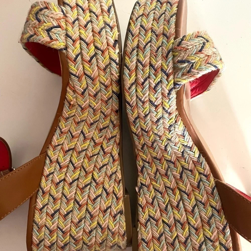 MIX NO. 6 Cammie multicolor open toe wedge platform sandal espadrille size 8
